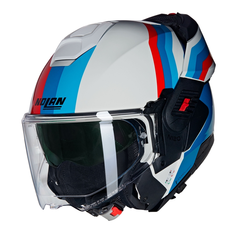 Casco apribile da moto Nolan N120-1 Lineo N-COM 347 bianco-blu-rosso
