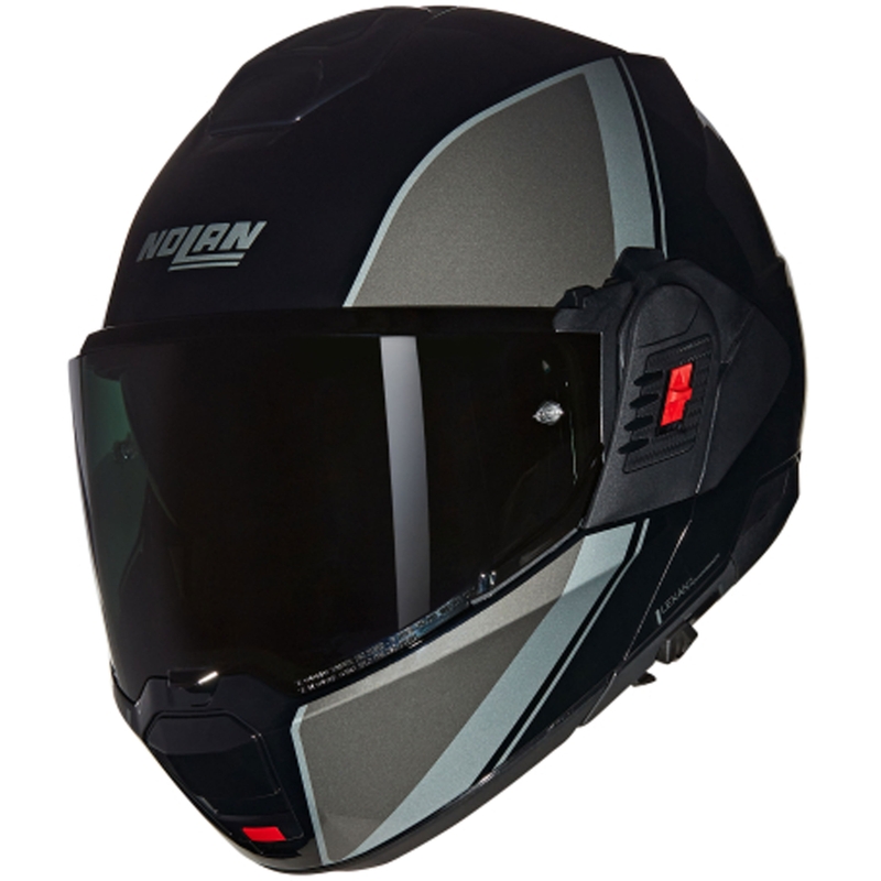 Casco moto apribile Nolan N120-1 Verniciatura Speciale N-COM 341 nero-grigio