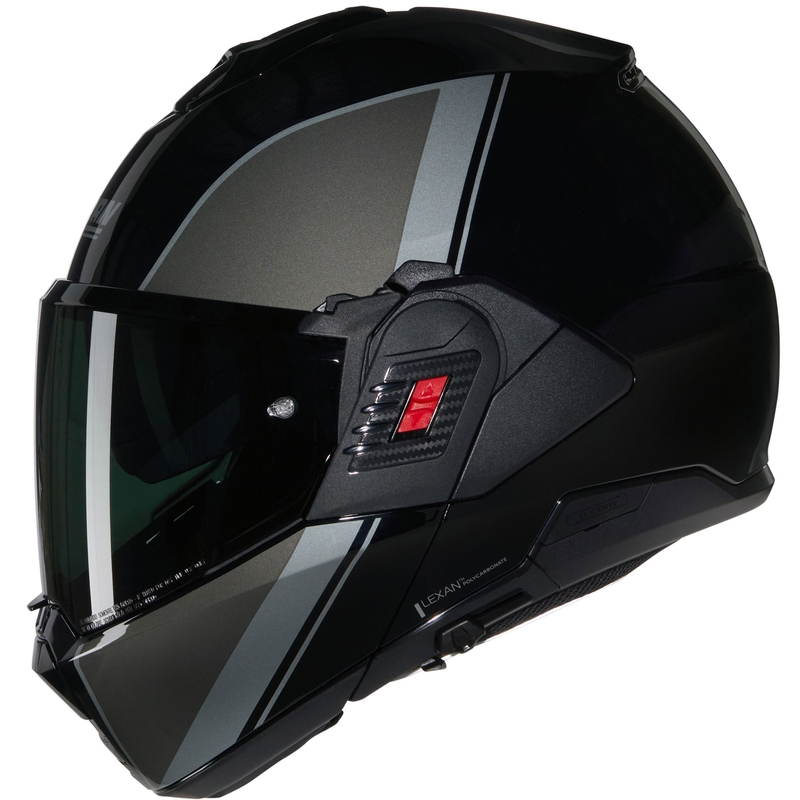 Casco moto apribile Nolan N120-1 Verniciatura Speciale N-COM 341 nero-grigio