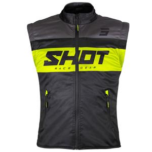 Gilet da moto Shot Bodywarmer Lite nero-giallo fluo