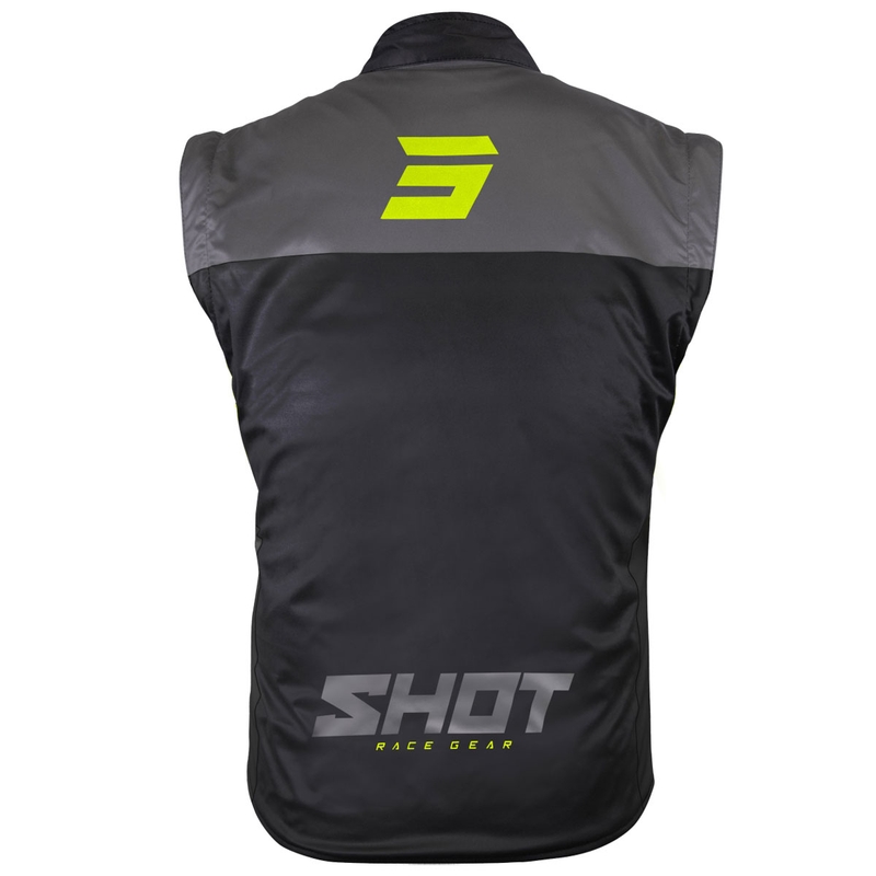 Gilet da moto Shot Bodywarmer Lite nero-giallo fluo