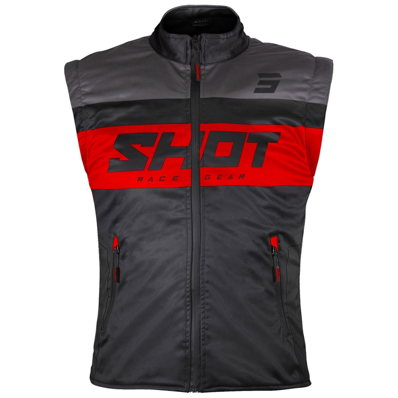 Gilet da moto Shot Bodywarmer Lite nero-rosso