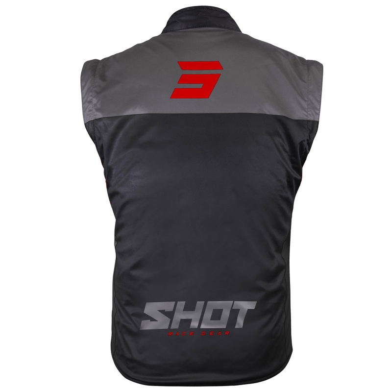 Gilet da moto Shot Bodywarmer Lite nero-rosso
