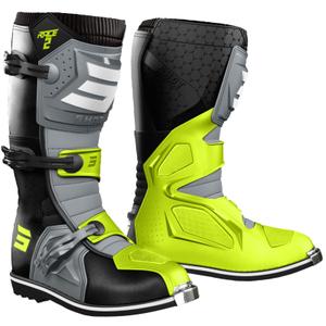 Stivali da moto Shot Race 2 nero-grigio-giallo fluo