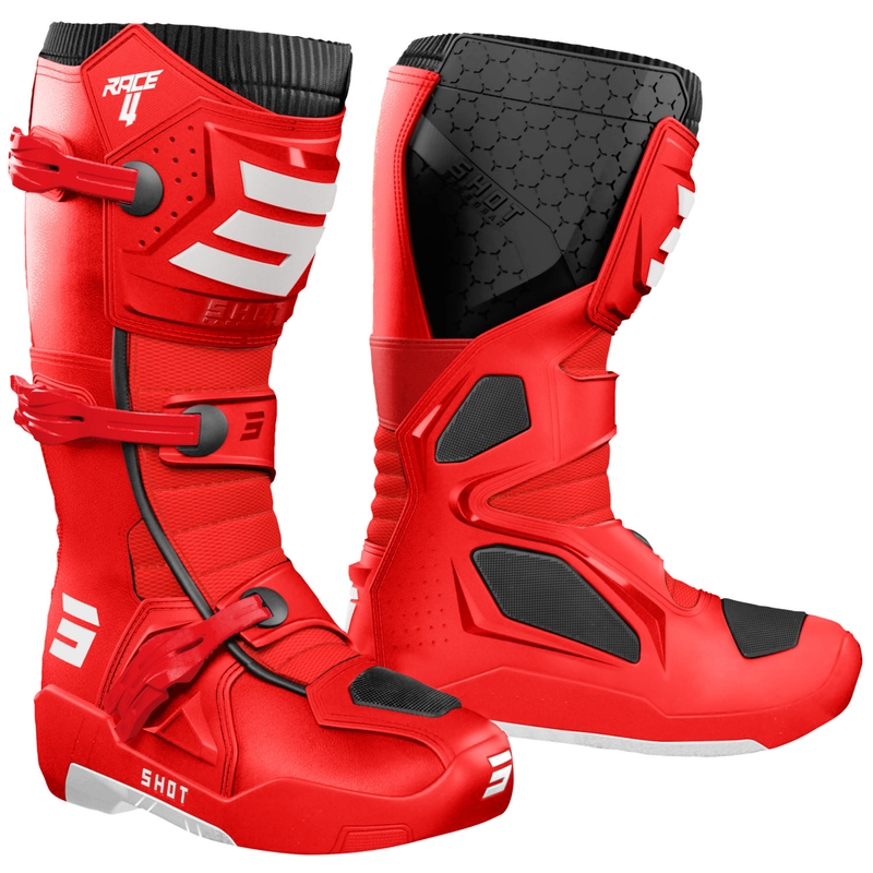 Stivali da moto Shot Race 4 rosso-nero