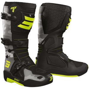 Stivali da moto Shot Race 4 giallo camo-fluo