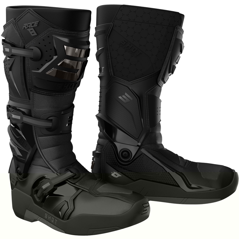 Stivali da moto Shot Race 8 Chrome Black