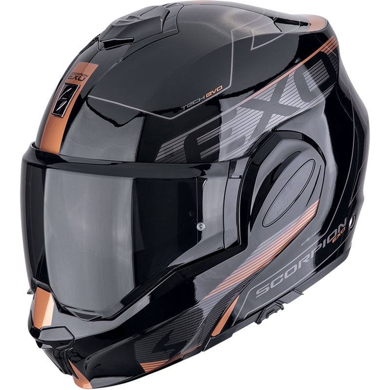 Casco moto pieghevole Scorpion EXO-TECH EVO TRAVELLER nero-rame