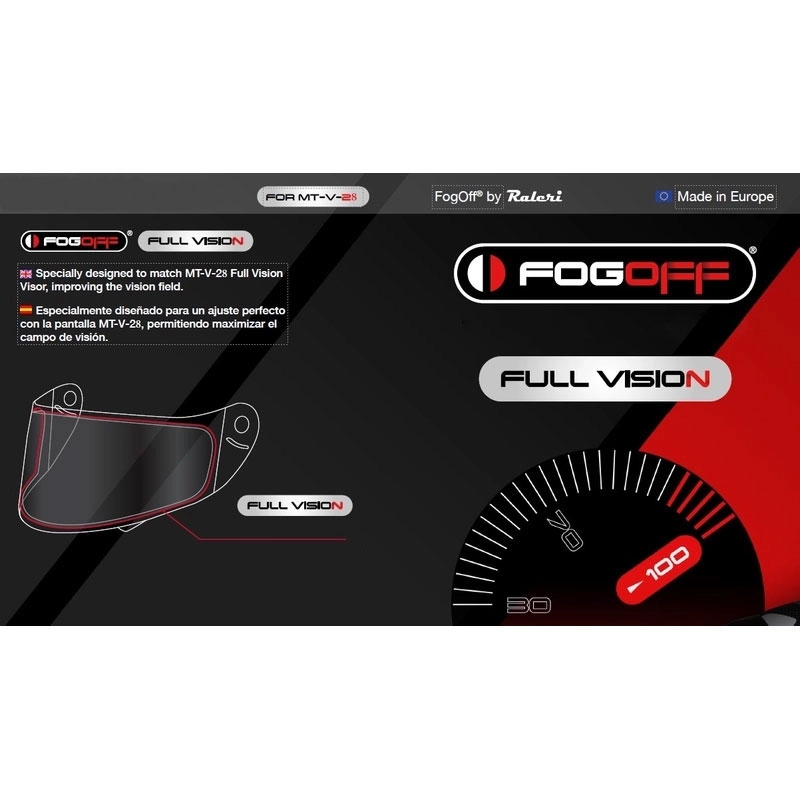 Pellicola antiappannamento FOGOFF FOG010 per MT-V-28 plexi