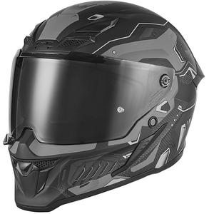 Casco integrale da moto NOX Exclusive Goliath Berserk, nero opaco-titanio