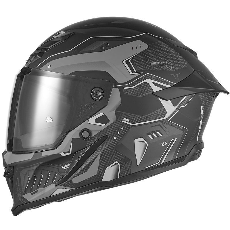 Casco integrale da moto NOX Exclusive Goliath Berserk, nero opaco-titanio