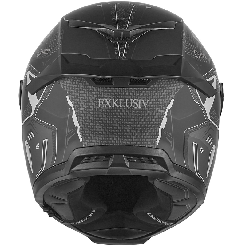 Casco integrale da moto NOX Exclusive Goliath Berserk, nero opaco-titanio