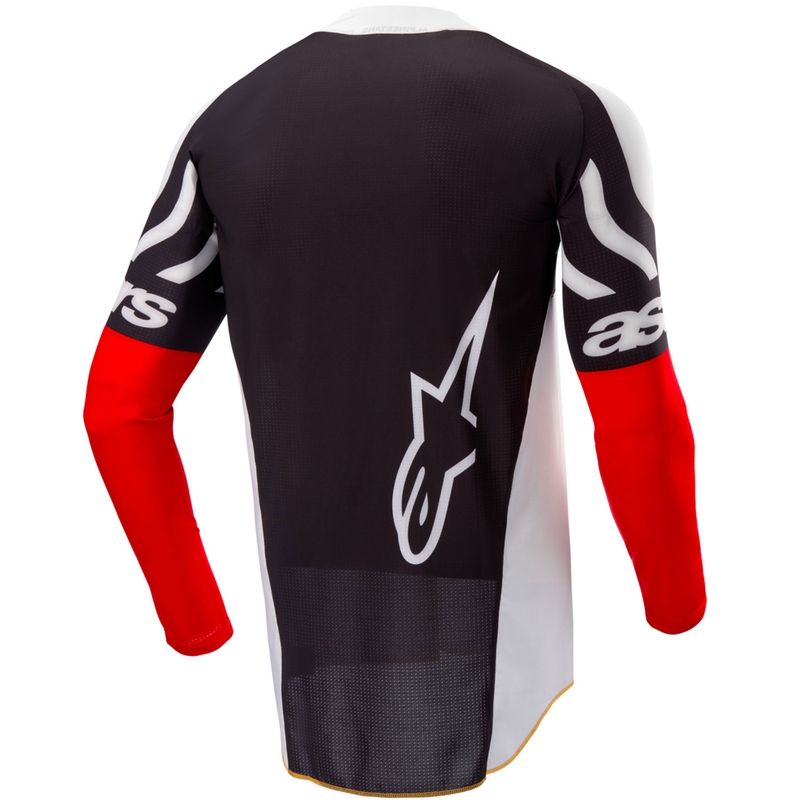 Maglia da motocross Alpinestars Techstar in edizione limitata Nero intenso-bianco-rosso fluo-arancione