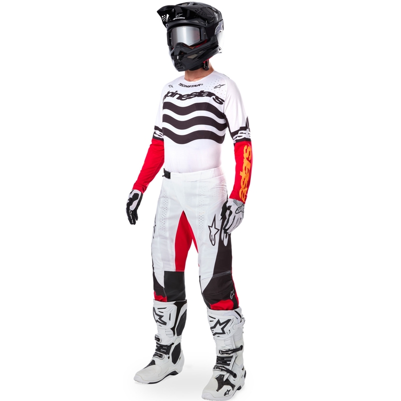 Maglia da motocross Alpinestars Techstar in edizione limitata Nero intenso-bianco-rosso fluo-arancione