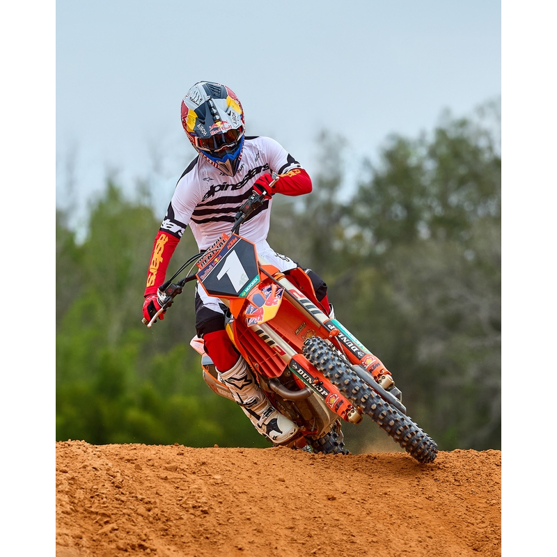 Maglia da motocross Alpinestars Techstar in edizione limitata Nero intenso-bianco-rosso fluo-arancione