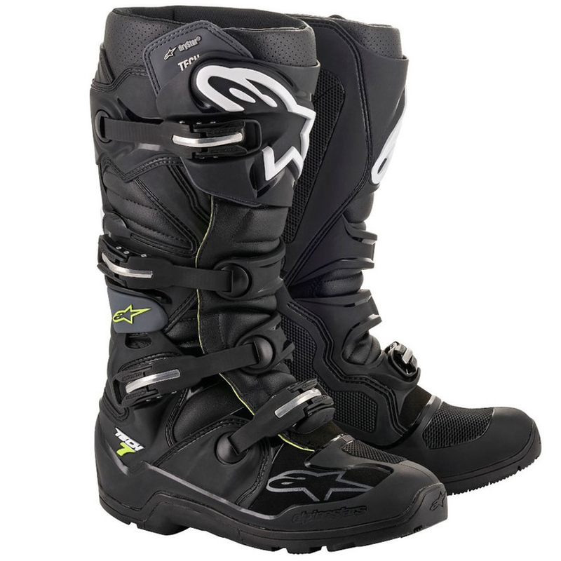 Stivali da moto Alpinestars Tech 7 Enduro Drystar Nero-Grigio-Giallo Fluo