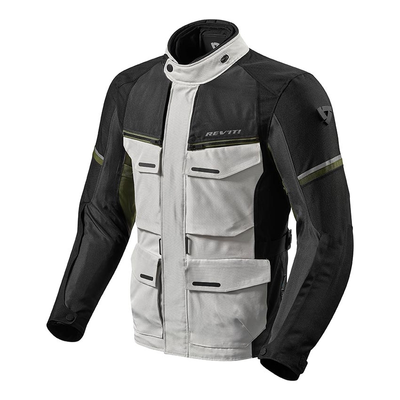 Giacca da moto Revit Outback 3 argento-verde Saldi