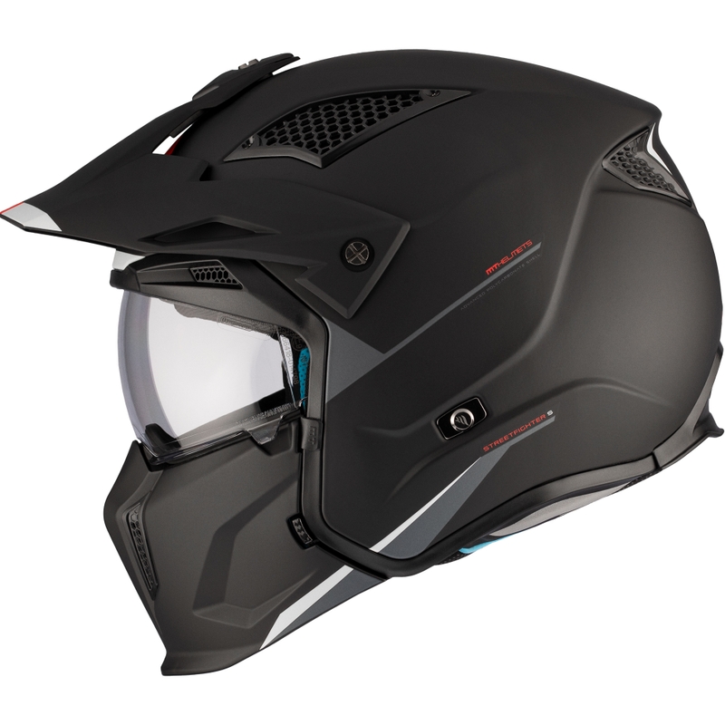 Casco jet con maschera MT Streetfighter SV S Solid A1 nero opaco
