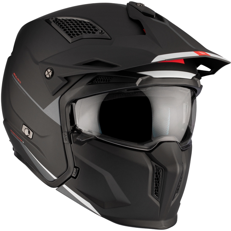 Casco jet con maschera MT Streetfighter SV S Solid A1 nero opaco