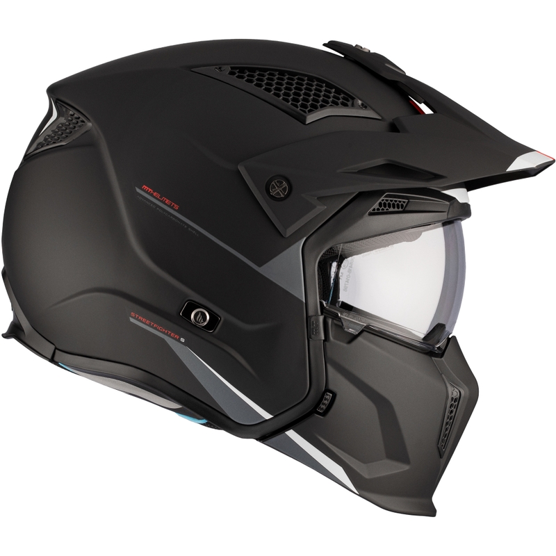 Casco jet con maschera MT Streetfighter SV S Solid A1 nero opaco