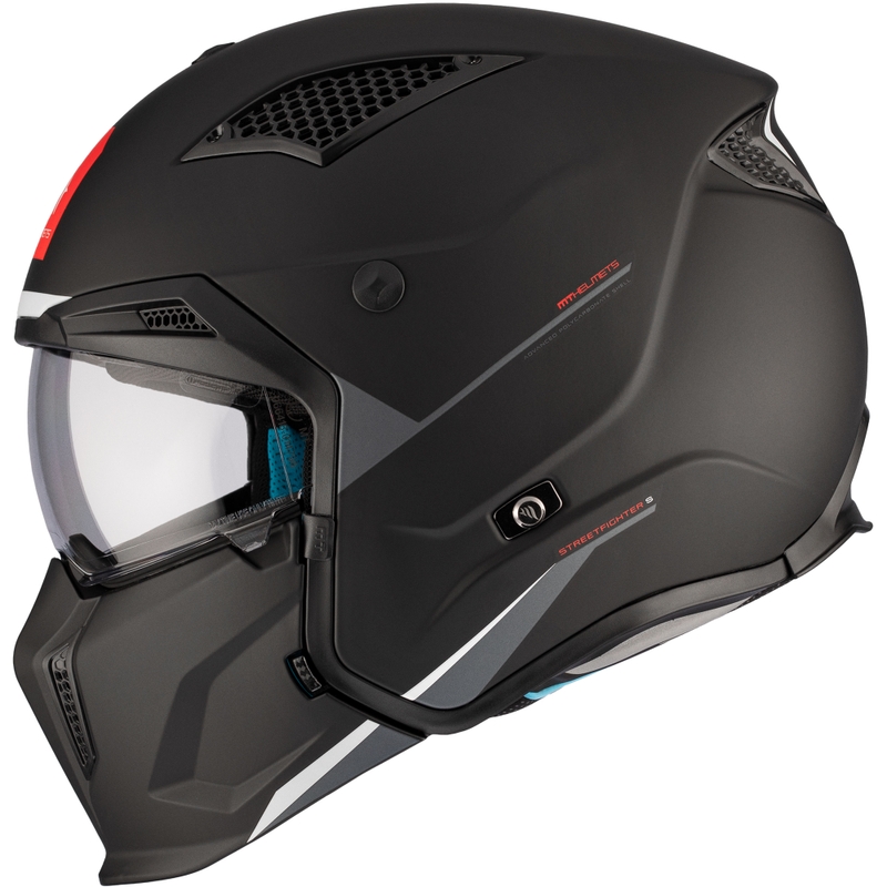 Casco jet con maschera MT Streetfighter SV S Solid A1 nero opaco