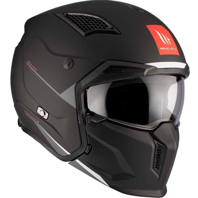 Casco jet con maschera MT Streetfighter SV S Solid A1 nero opaco