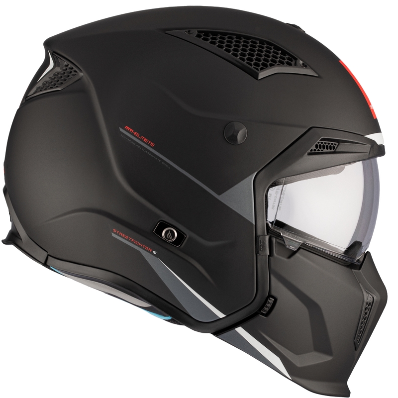 Casco jet con maschera MT Streetfighter SV S Solid A1 nero opaco