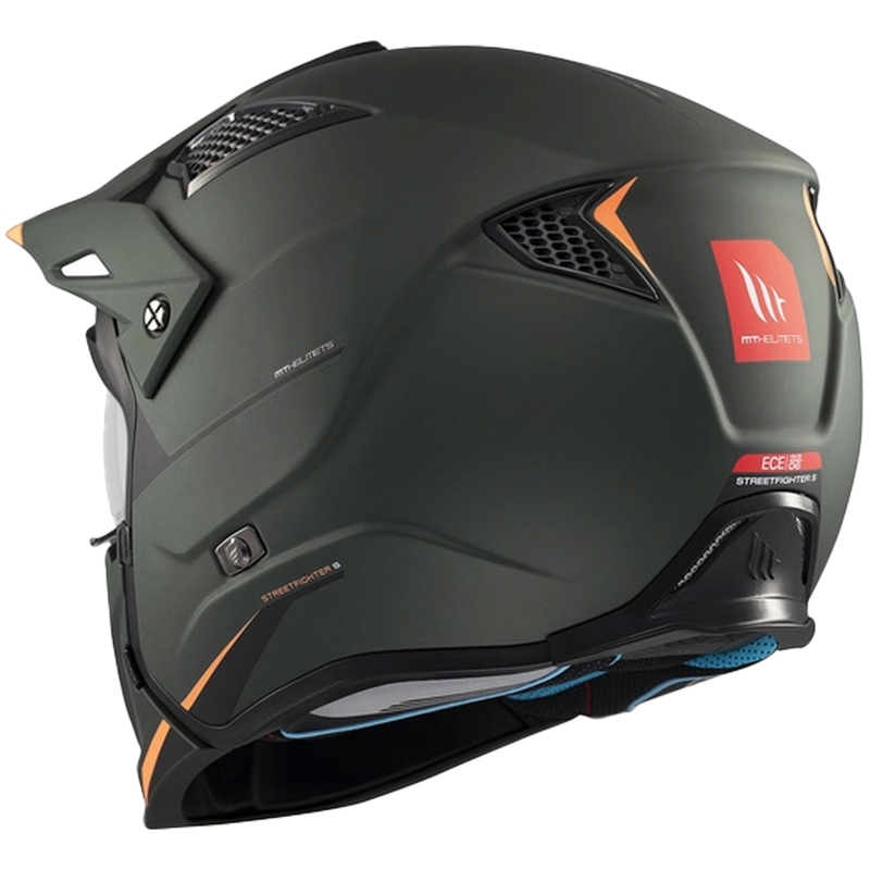 Casco jet con maschera MT Streetfighter SV S Solid A6 verde opaco