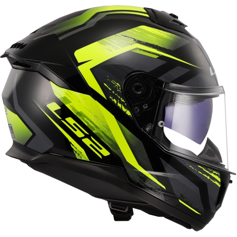 Casco integrale da moto LS2 FF808 Stream II Fury nero-giallo fluo