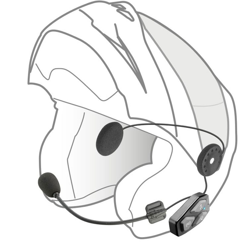 Auricolare Bluetooth per caschi chiusi e aperti Interphone U-COM3 con altoparlanti HD