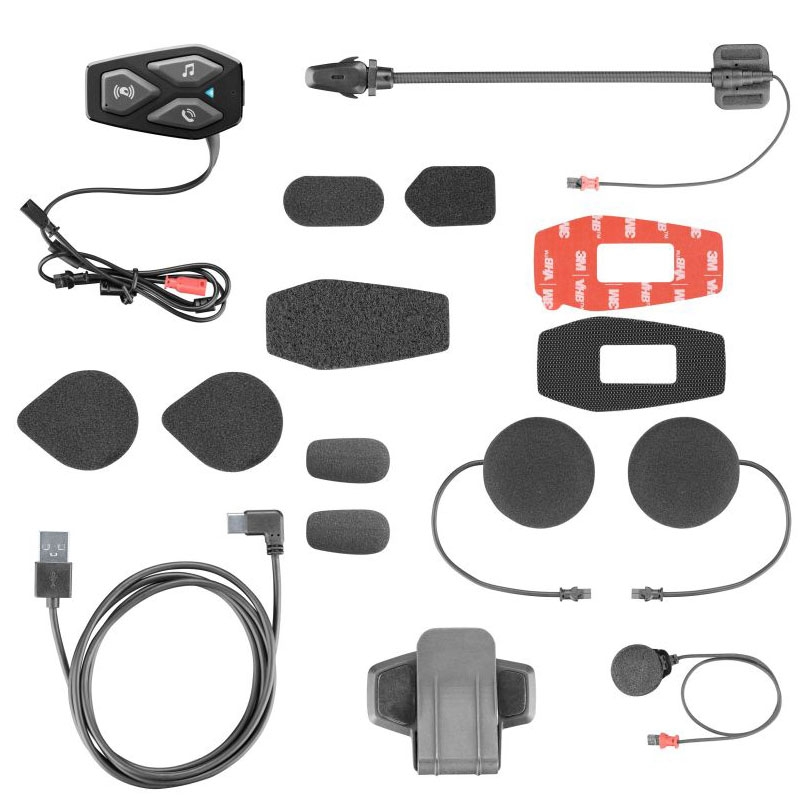 Auricolare Bluetooth per caschi chiusi e aperti Interphone U-COM3 con altoparlanti HD