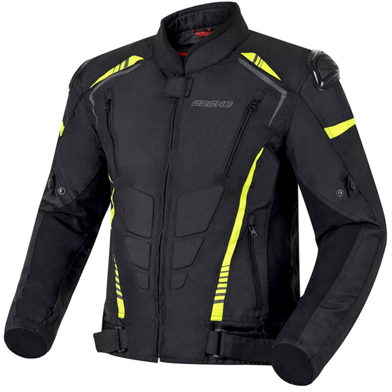 Giacca da moto Ozone Pulse nero-giallo fluo