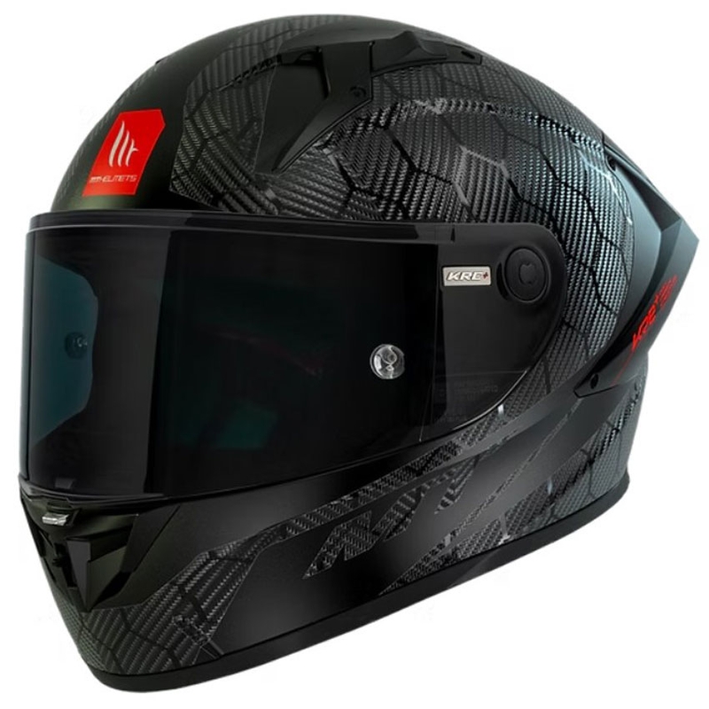 Casco integrale da moto MT KRE+ Carbon Solid A11 nero lucido