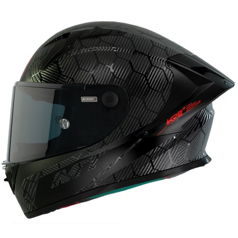 Casco integrale da moto MT KRE+ Carbon Solid A11 nero lucido