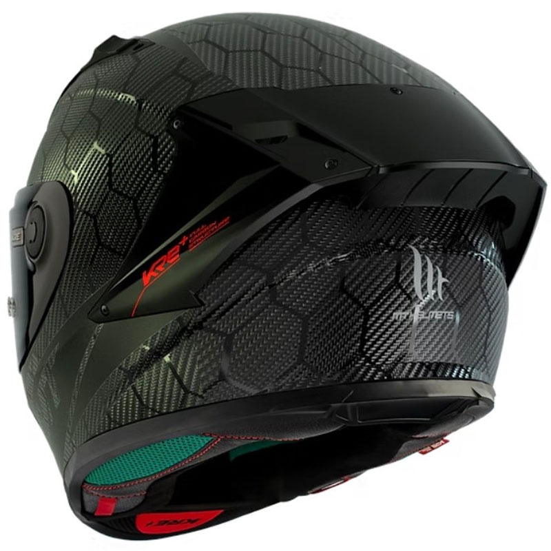 Casco integrale da moto MT KRE+ Carbon Solid A11 nero lucido