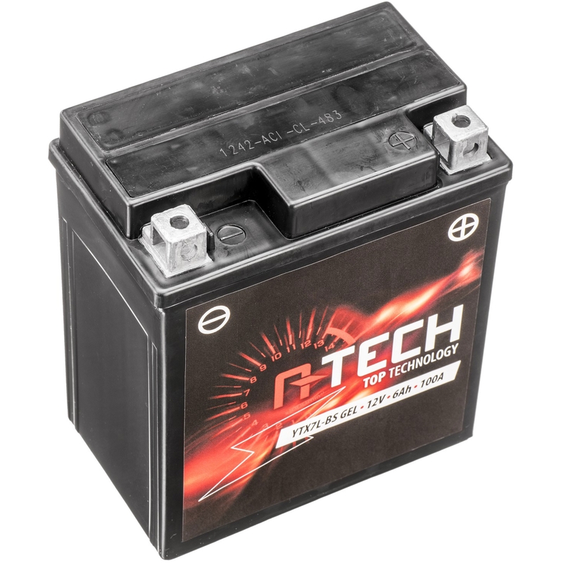 Batteria al gel A-TECH 12V, YTX7L-BS, 6Ah, 100A, esente da manutenzione