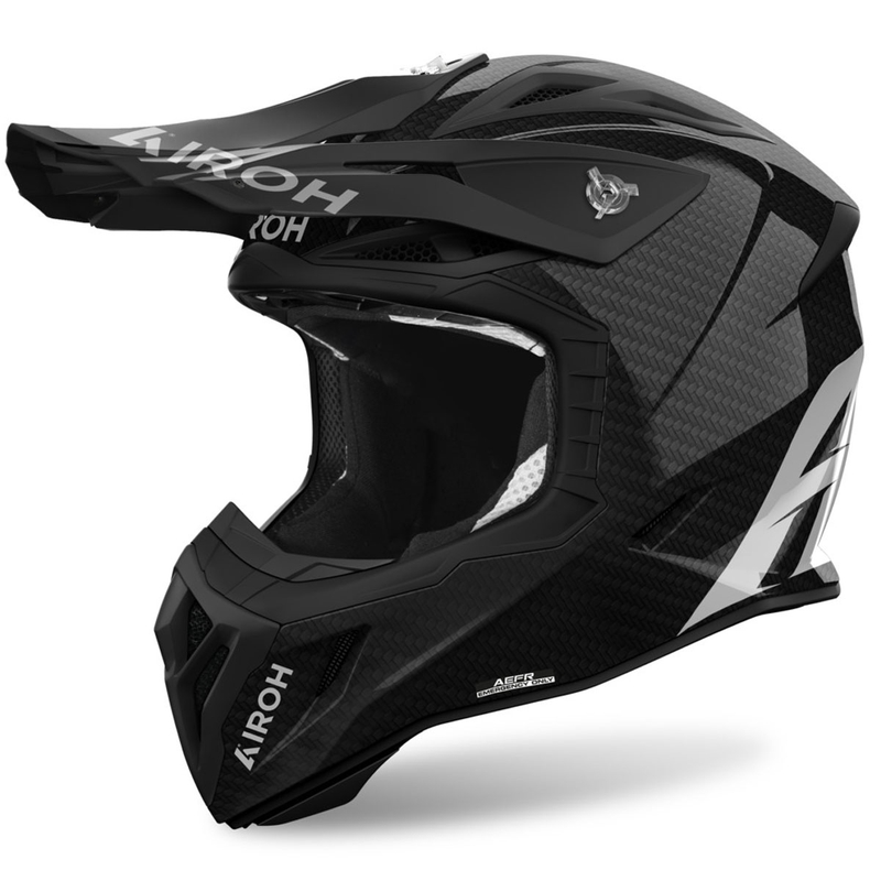 Casco da motocross Airoh Aviator ACE 2 Carbon nero lucido