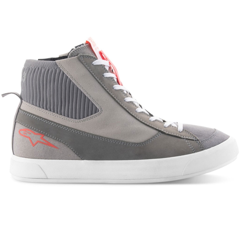 Stivali da moto Alpinestars Stated grigio chiaro-rosso fluo-bianco