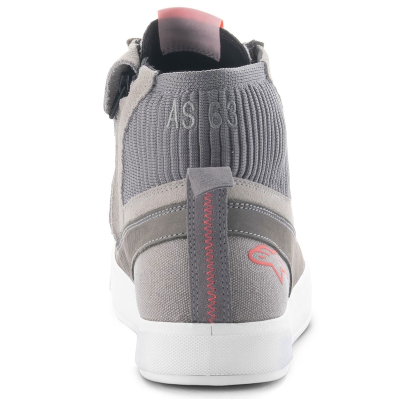 Stivali da moto Alpinestars Stated grigio chiaro-rosso fluo-bianco