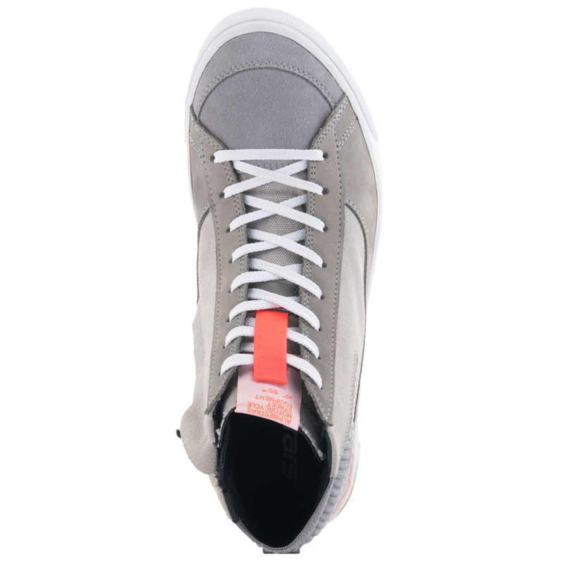 Stivali da moto Alpinestars Stated grigio chiaro-rosso fluo-bianco