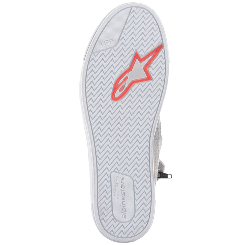 Stivali da moto Alpinestars Stated grigio chiaro-rosso fluo-bianco