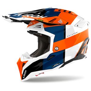 Casco da motocross Airoh Aviator 3 Monarch arancione lucido