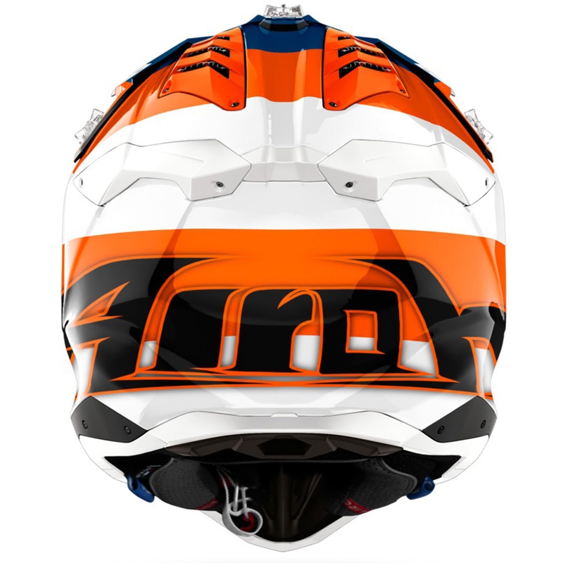 Casco da motocross Airoh Aviator 3 Monarch arancione lucido