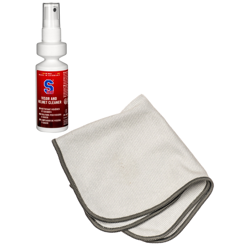 Pulitore per visiere e caschi S100 con panno in microfibra - Pulitore per visiere e caschi 100 ml