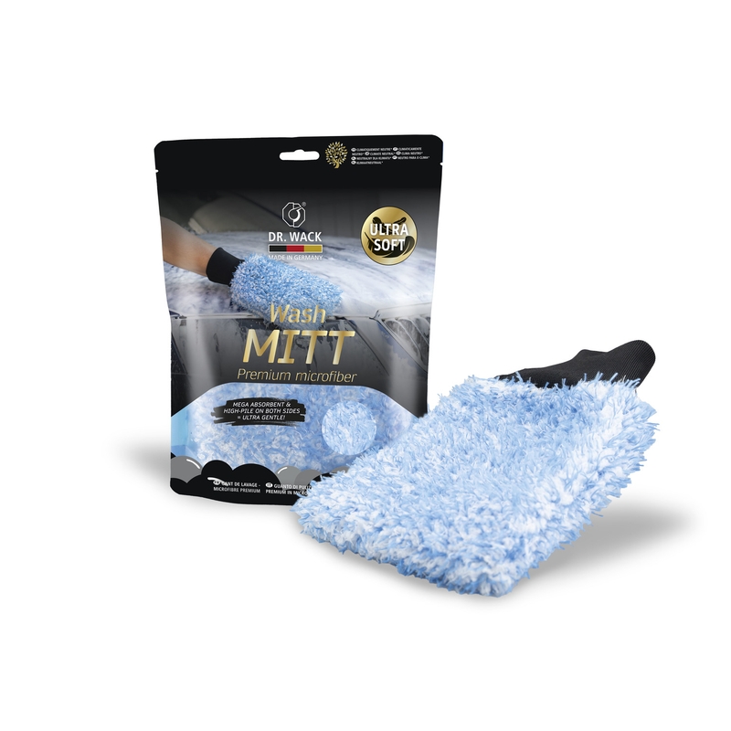 Guanti da lavaggio in microfibra Dr. Wack Wash mitt blu