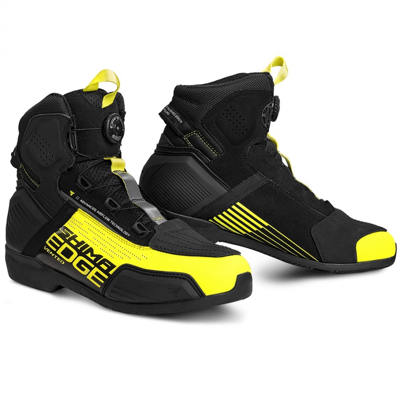Stivali da moto Shima Edge Vent Nero-Giallo Fluo