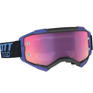 Maschera da motocross Scott Fury CH nero-blu con plexiglass viola specchiato