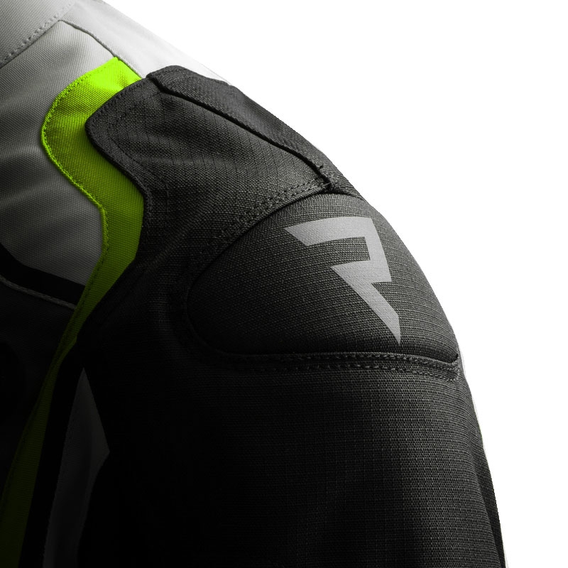 Giacca da moto Rebelhorn Borg II nera-grigia-giallo fluo