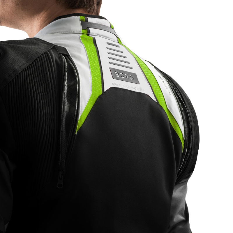 Giacca da moto Rebelhorn Borg II nera-grigia-giallo fluo
