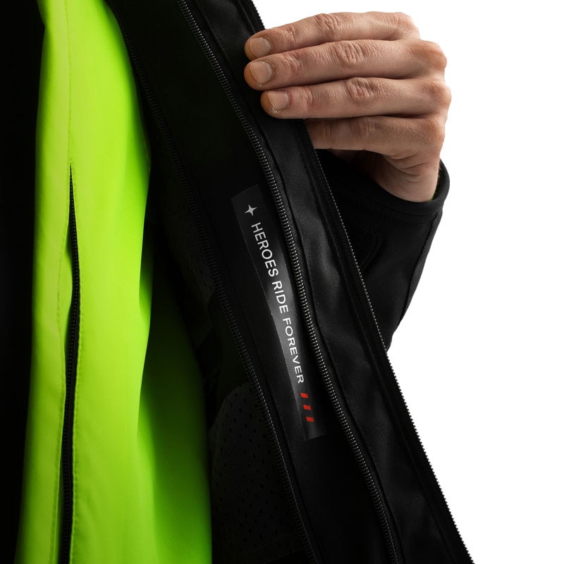 Giacca da moto Rebelhorn Borg II nera-grigia-giallo fluo